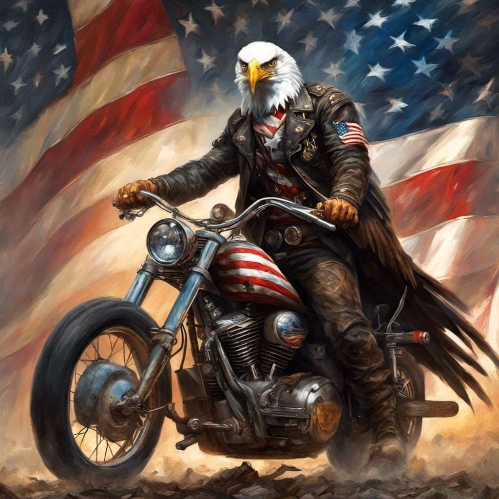 Patriotic Biker AI Generated Artwork NightCafe Creator