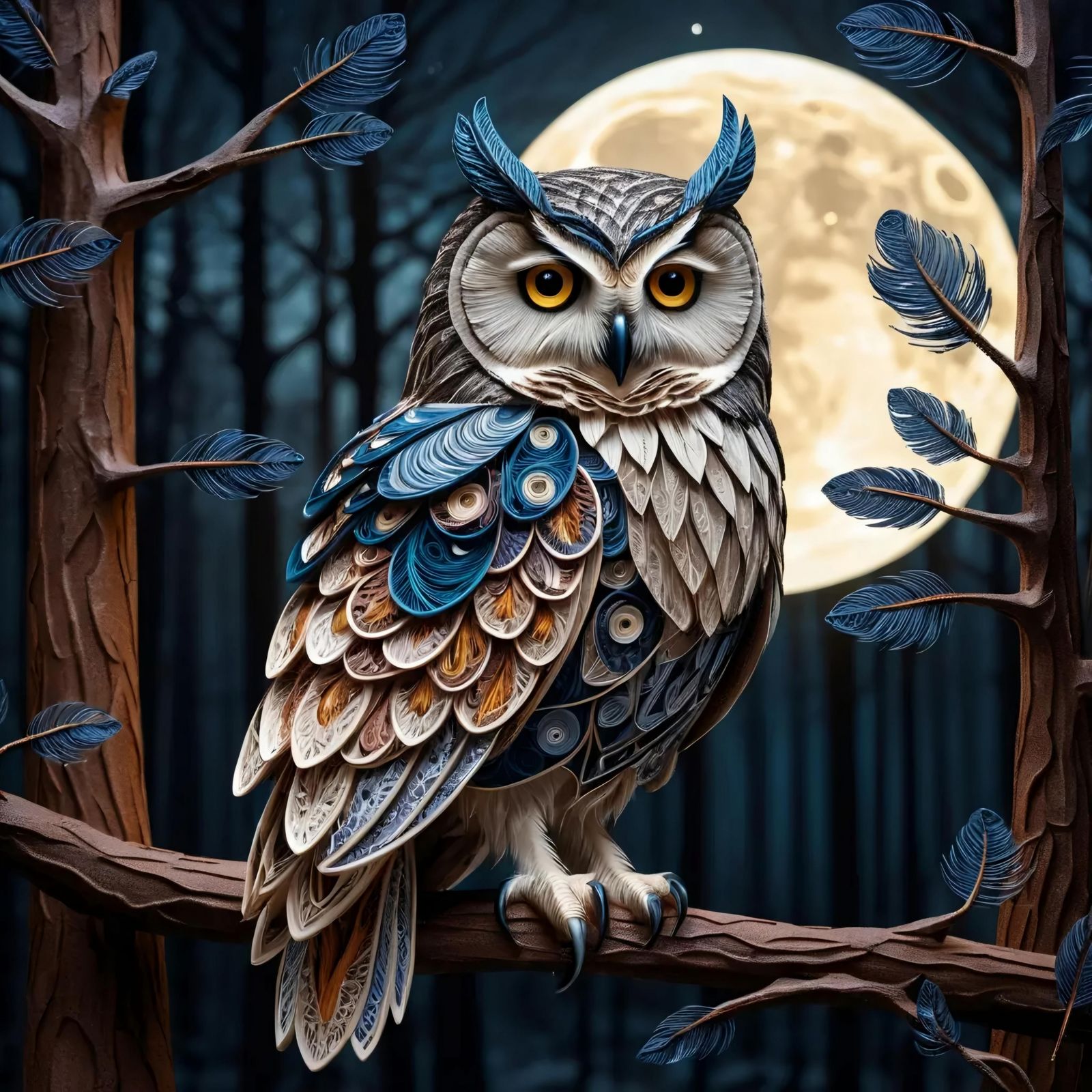 Full Moonlit Owl