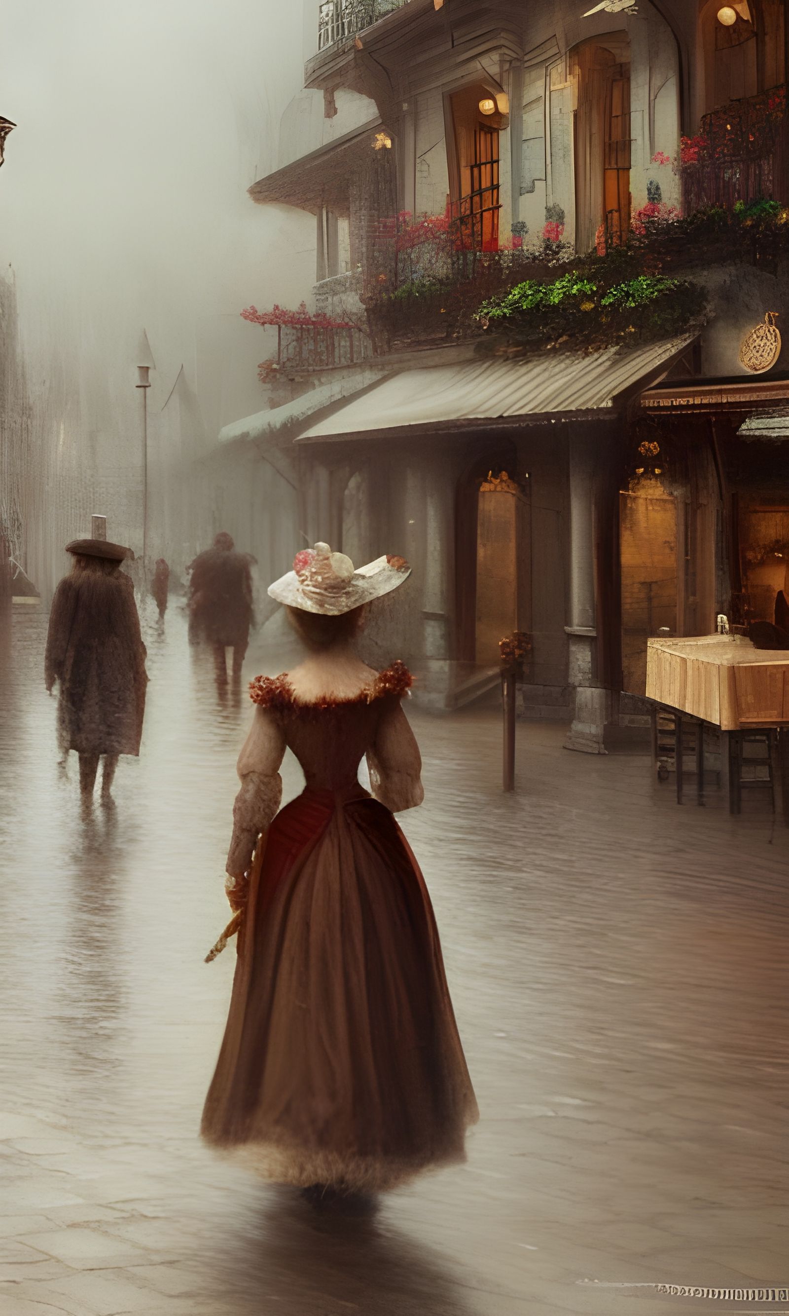 Strolling Town Square, c. 1880  by @Lady Elle