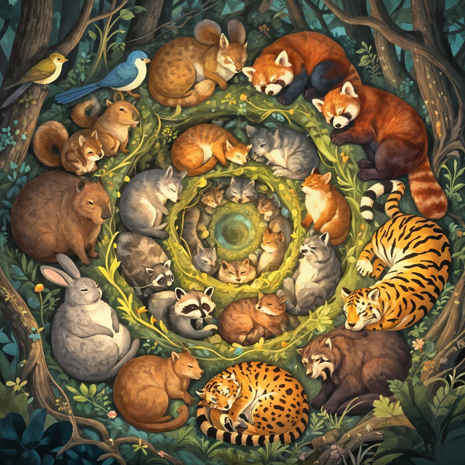 Deep-sleeping peaceful woodland Creatures.   by @Pat Koh