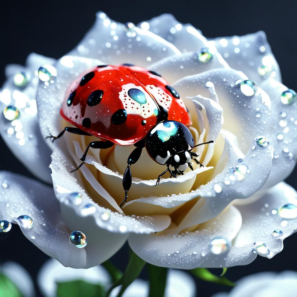 The ladybug & the rose .  by @Csf