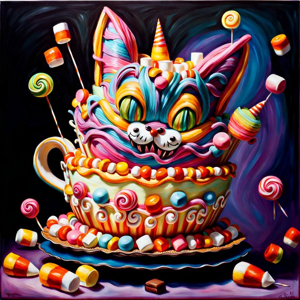 Cheshire Cat Cake Sculpture - AI Generated Artwork - NightCafe Creator