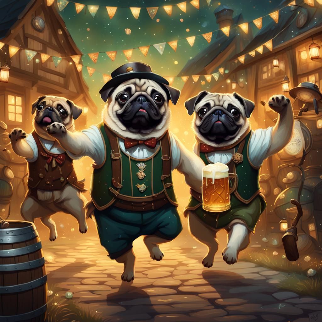 Pugs at Oktoberfest  by @Jamie Sparks