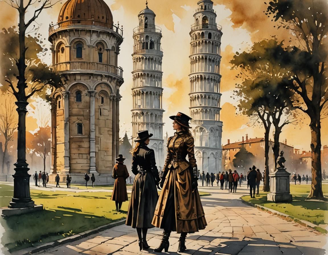 Steampunk Woman in a Square 1