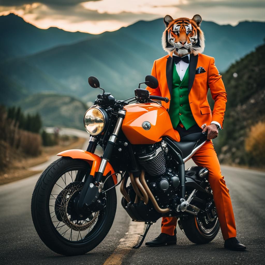 Tiger Biker in Tuxedo: Professional Photography