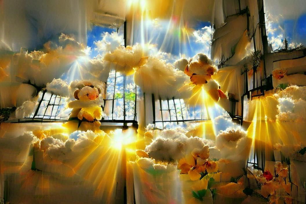 heavenly sunshine beams divine bright soft focus holy in the...