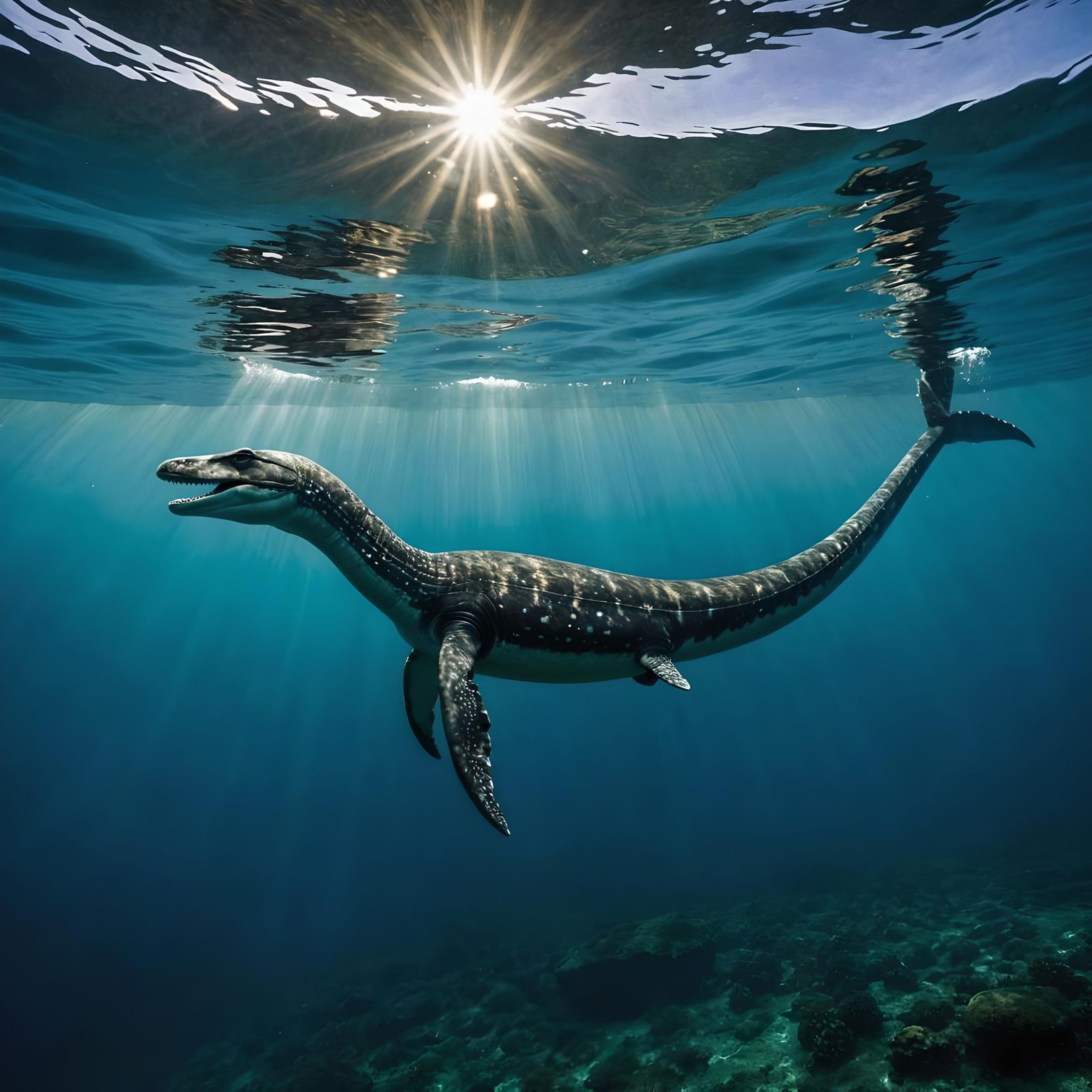  Plesiosaur Swimming