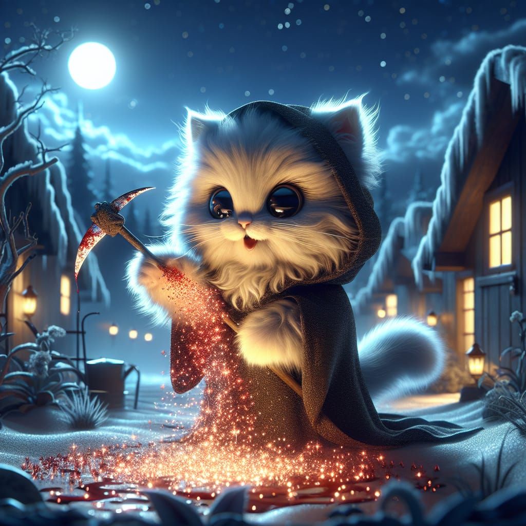 Grim Reaper Cat - AI Generated Artwork - NightCafe Creator