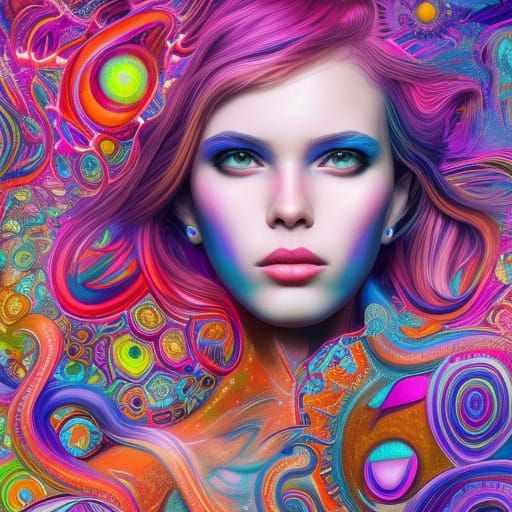 Psychedelic Woman - AI Generated Artwork - NightCafe Creator