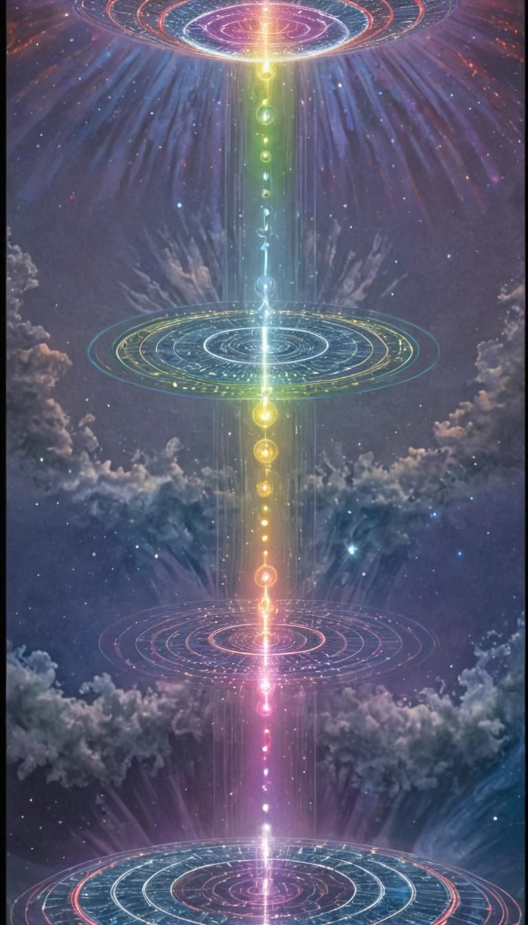 Glowing Torus Radiating Multicolor-Neon Energy