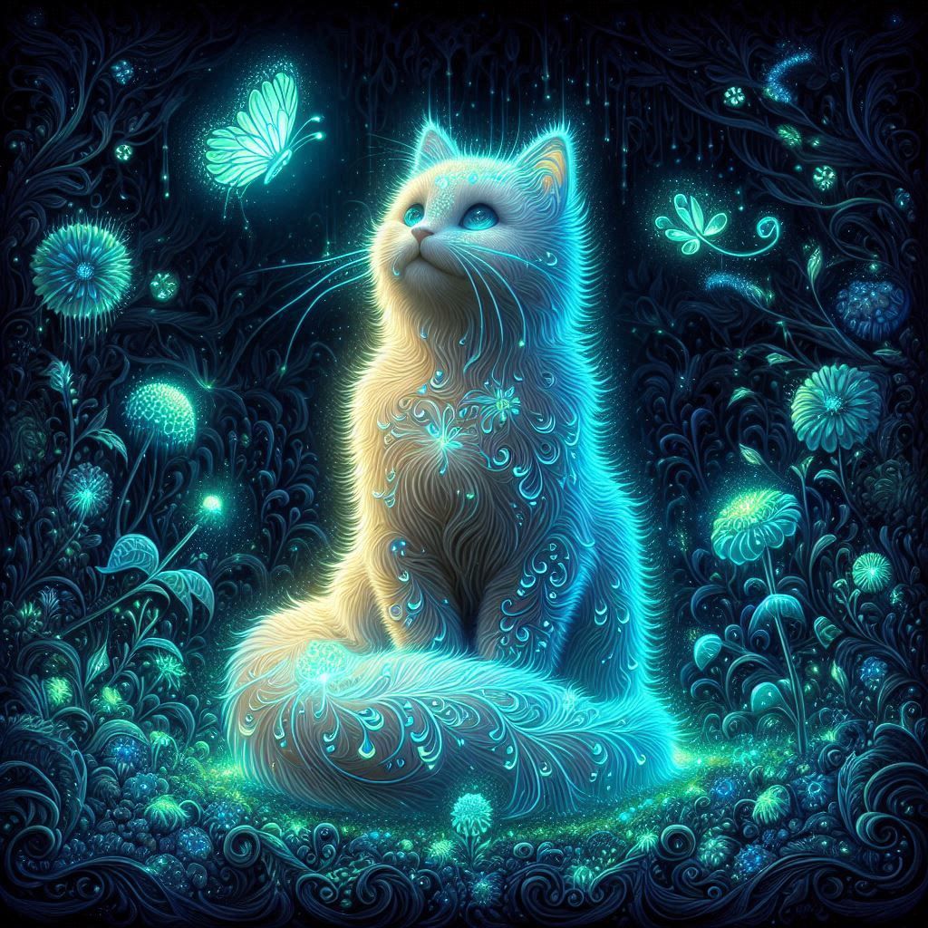 bioluminscent cat