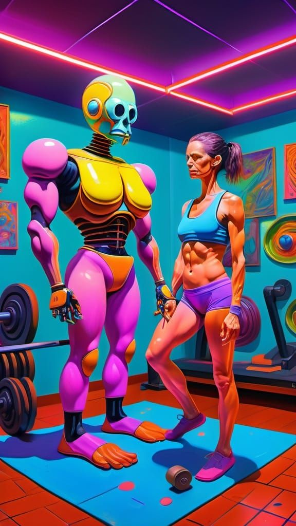 Neon-Lit Workout in 3000