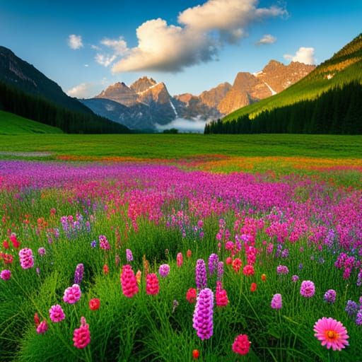 Beautiful flower meadow