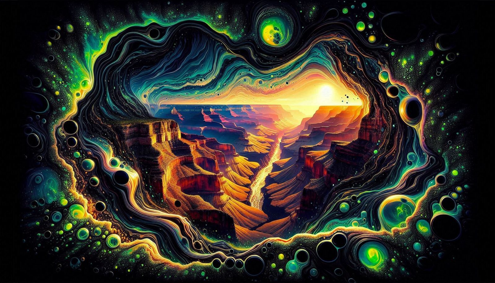 Thermal Heat Vision View out of Cave