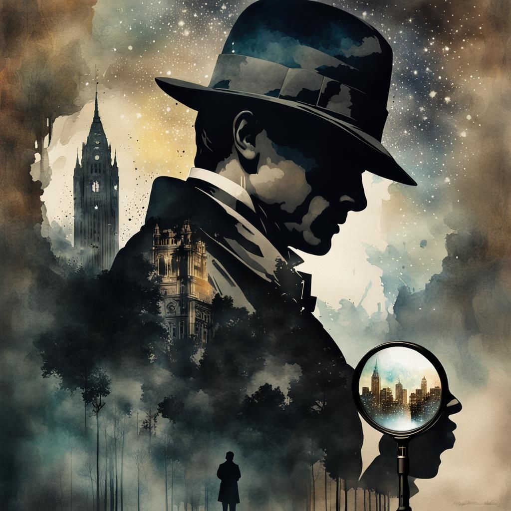 Watercolor Noir Detective   by @Dmitri