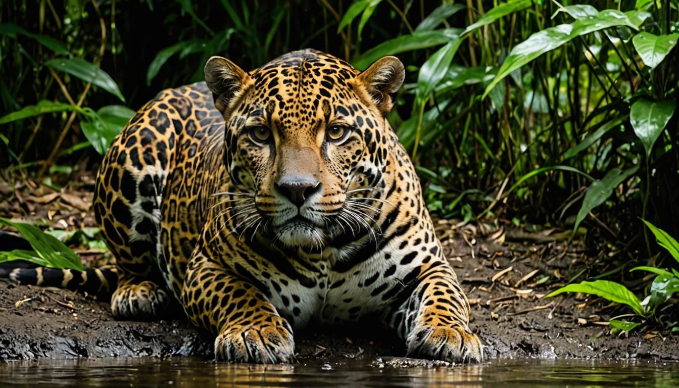 Amazonian jaguar is one of the endangered species of Amazon Rainforest ...