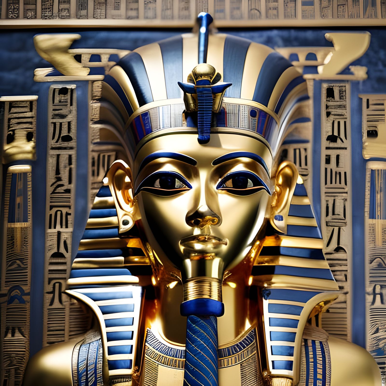 Golden mask of Tutankhamun  by @Persian Digital Art