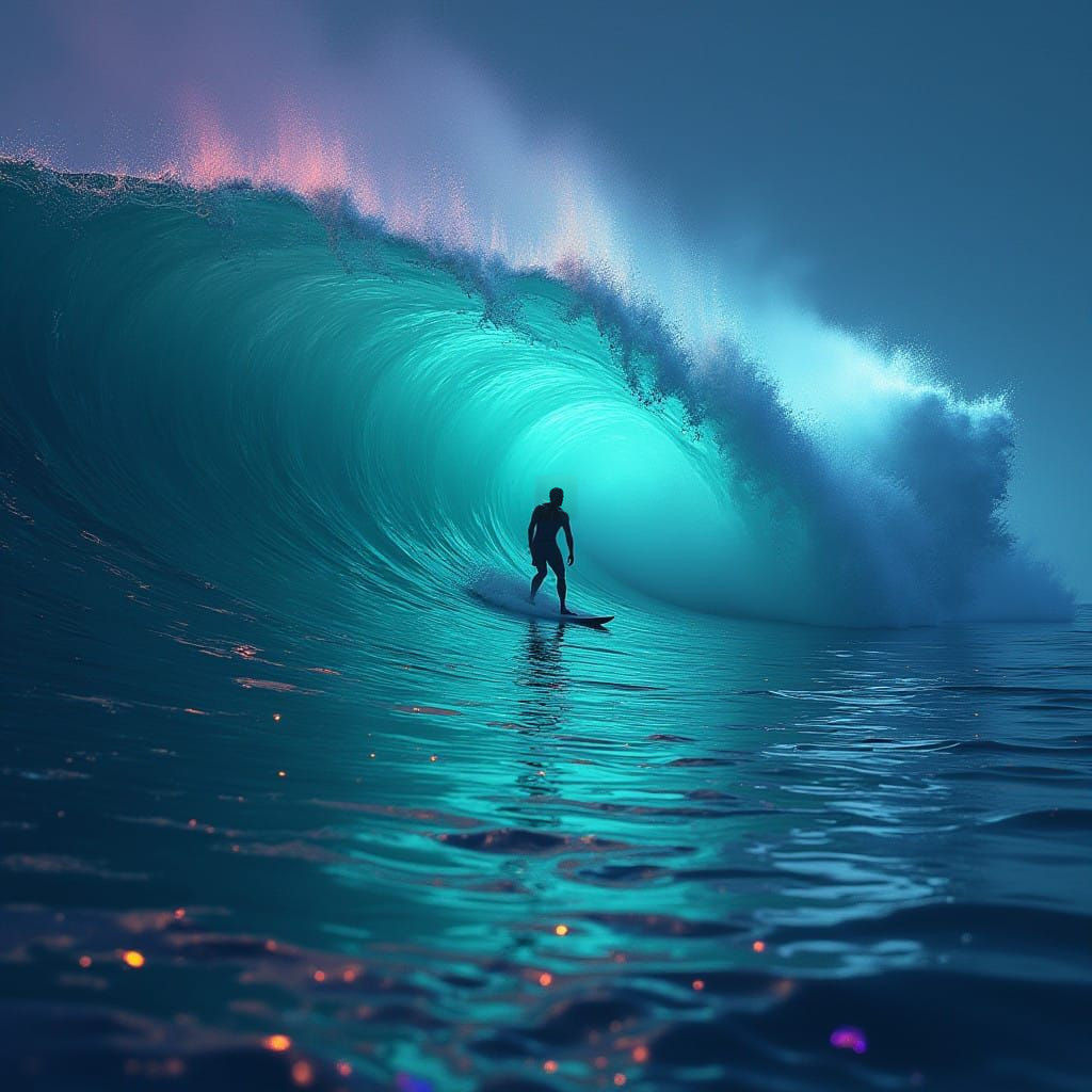 surfing on the glowing waves  by @capybaralover123