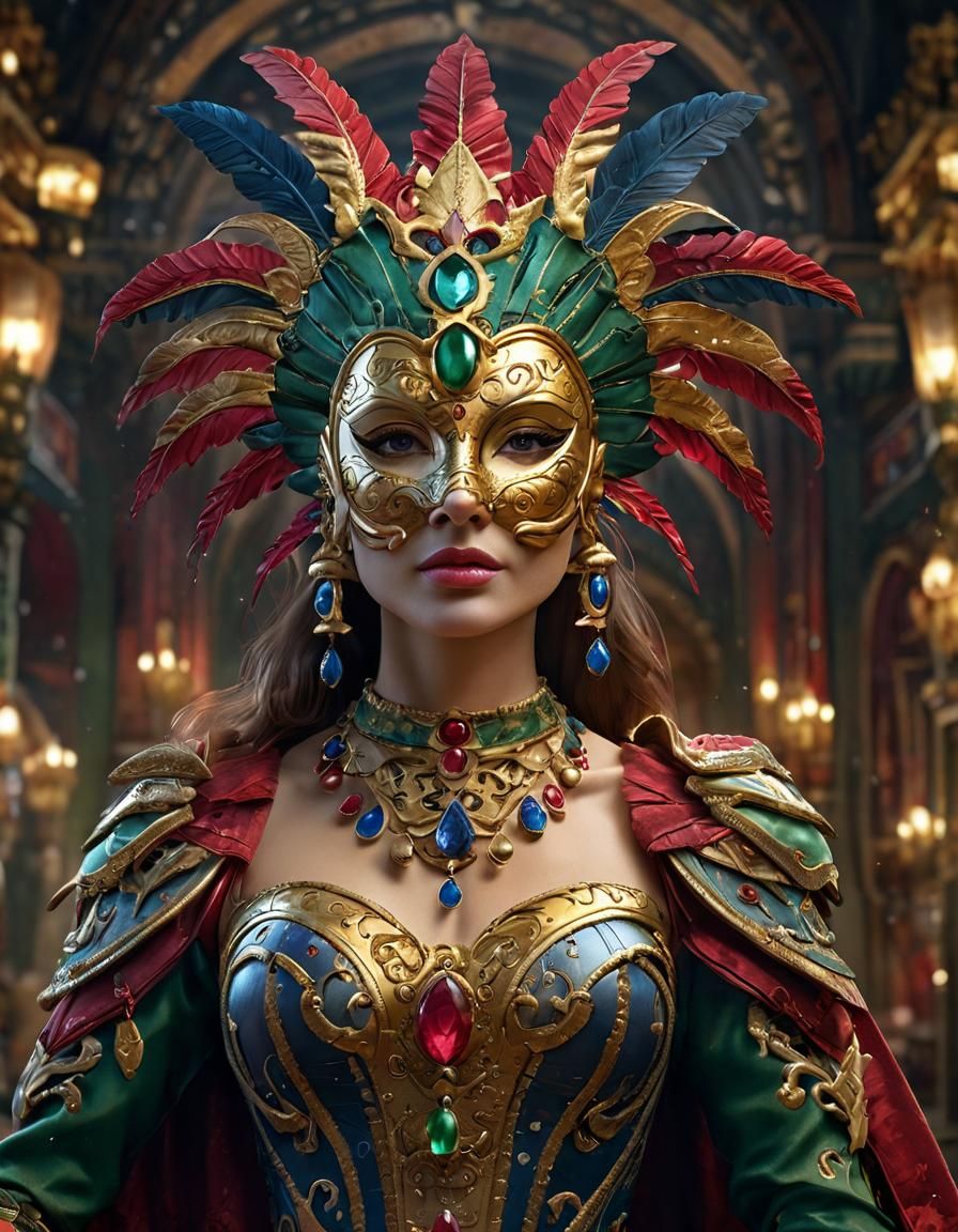 Woman Venitian carnival mask 2 - AI Generated Artwork - NightCafe Creator