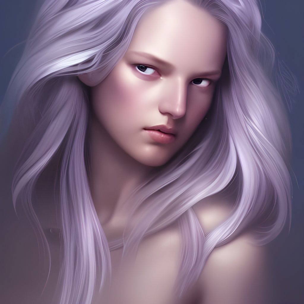 fair skin princess with iridescent silver hair and pale purple eyes ...