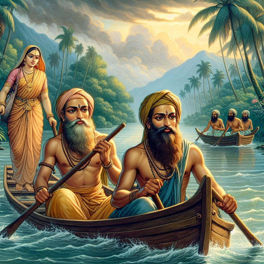 hermits crossing river