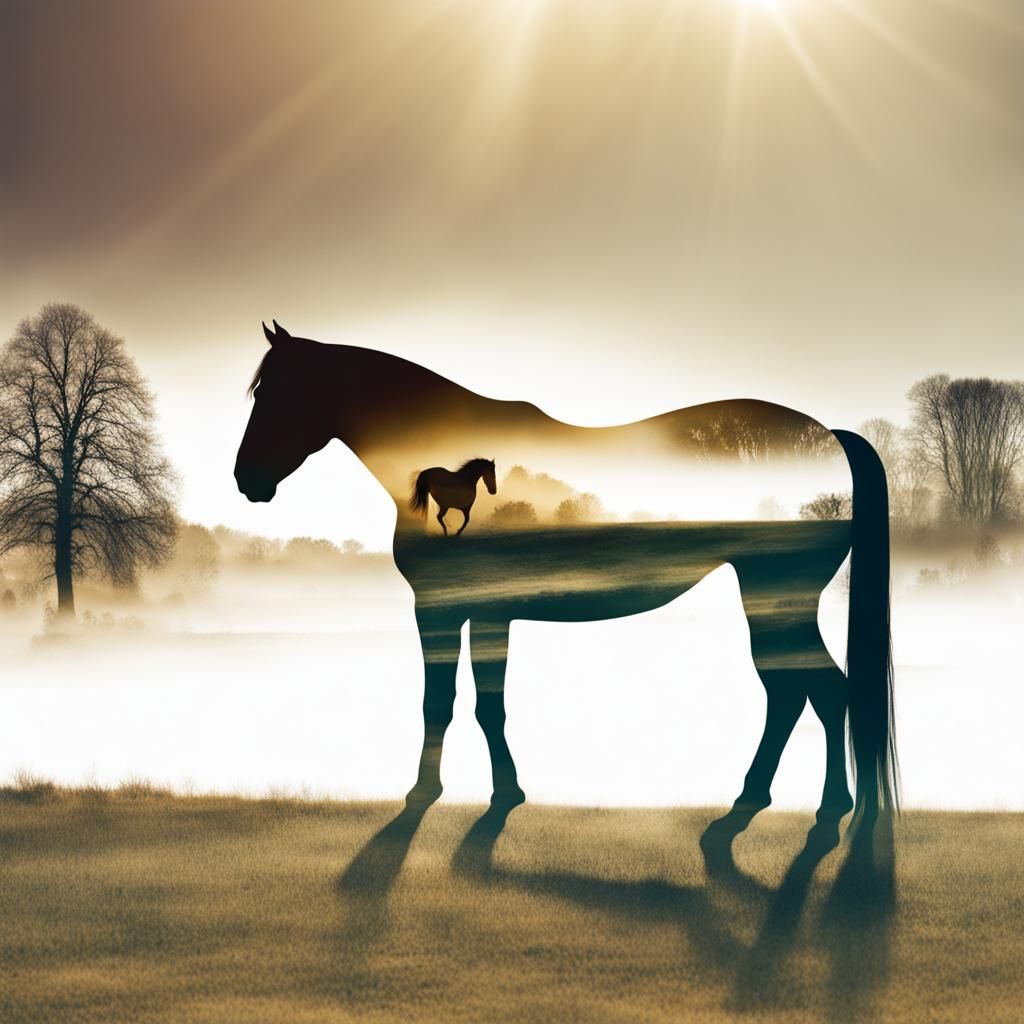 Double exposure horse  by @Eto Demerzel