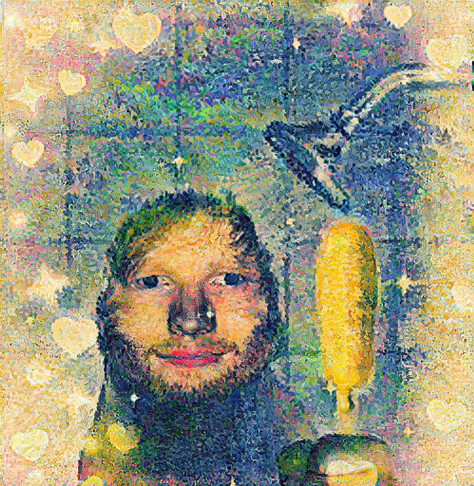 Ed Sheeran with a corndog. AI Generated Artwork NightCafe Creator