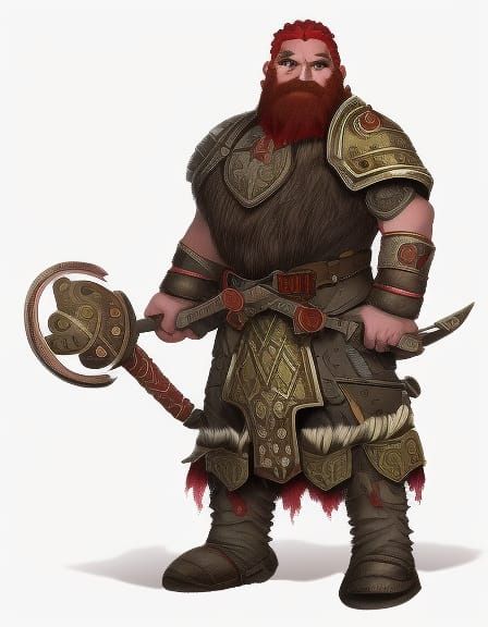 Dwarven Warrior with red hair : r/nightcafe