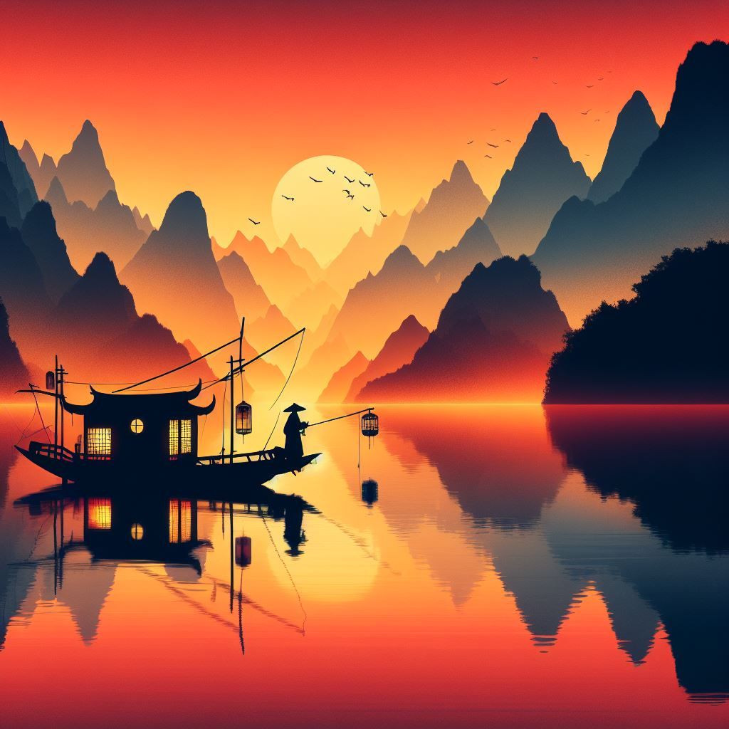 Fishing by lantern light