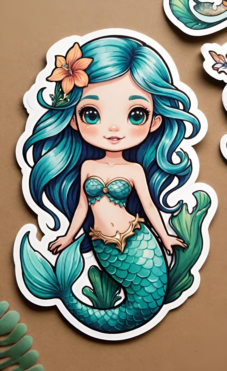 Chibi mermaid sticker