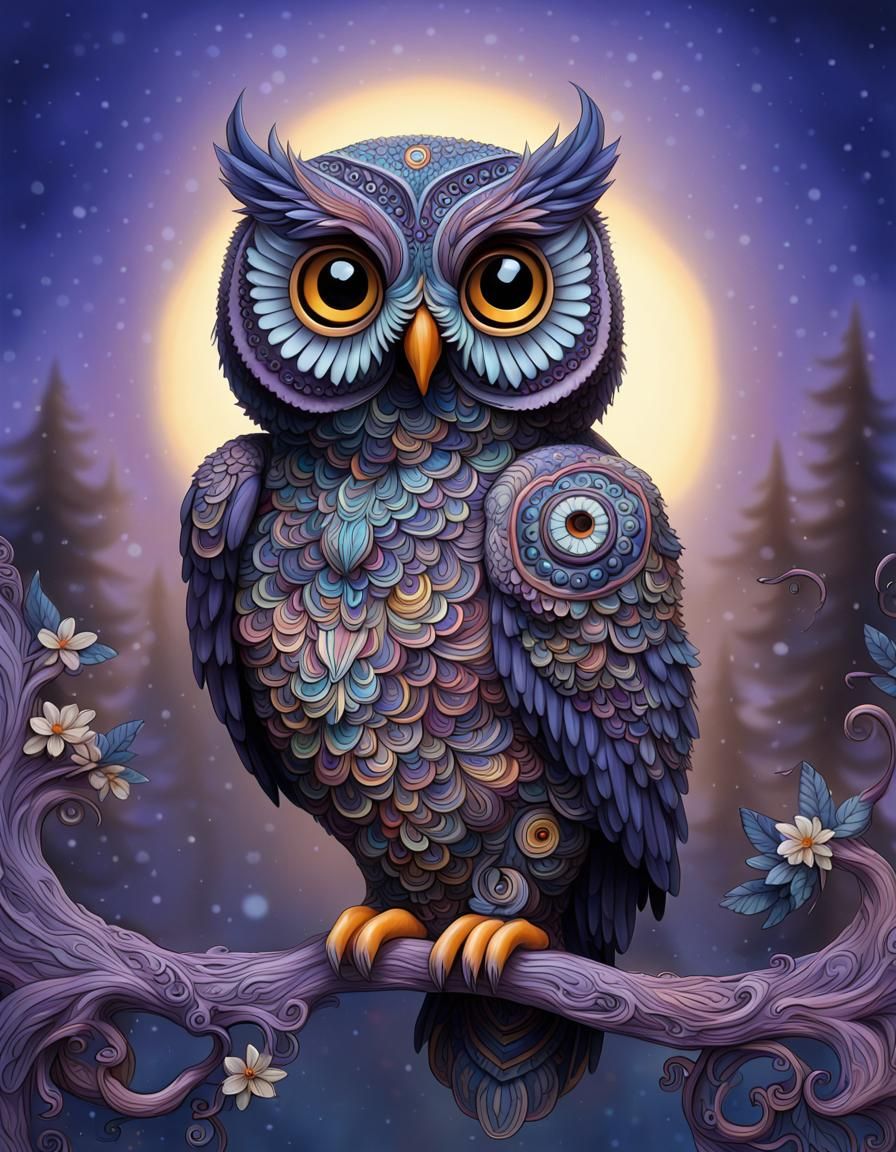 Tootsie: Talented Observant Owl Twilight Splash Intricate Elaborate ...