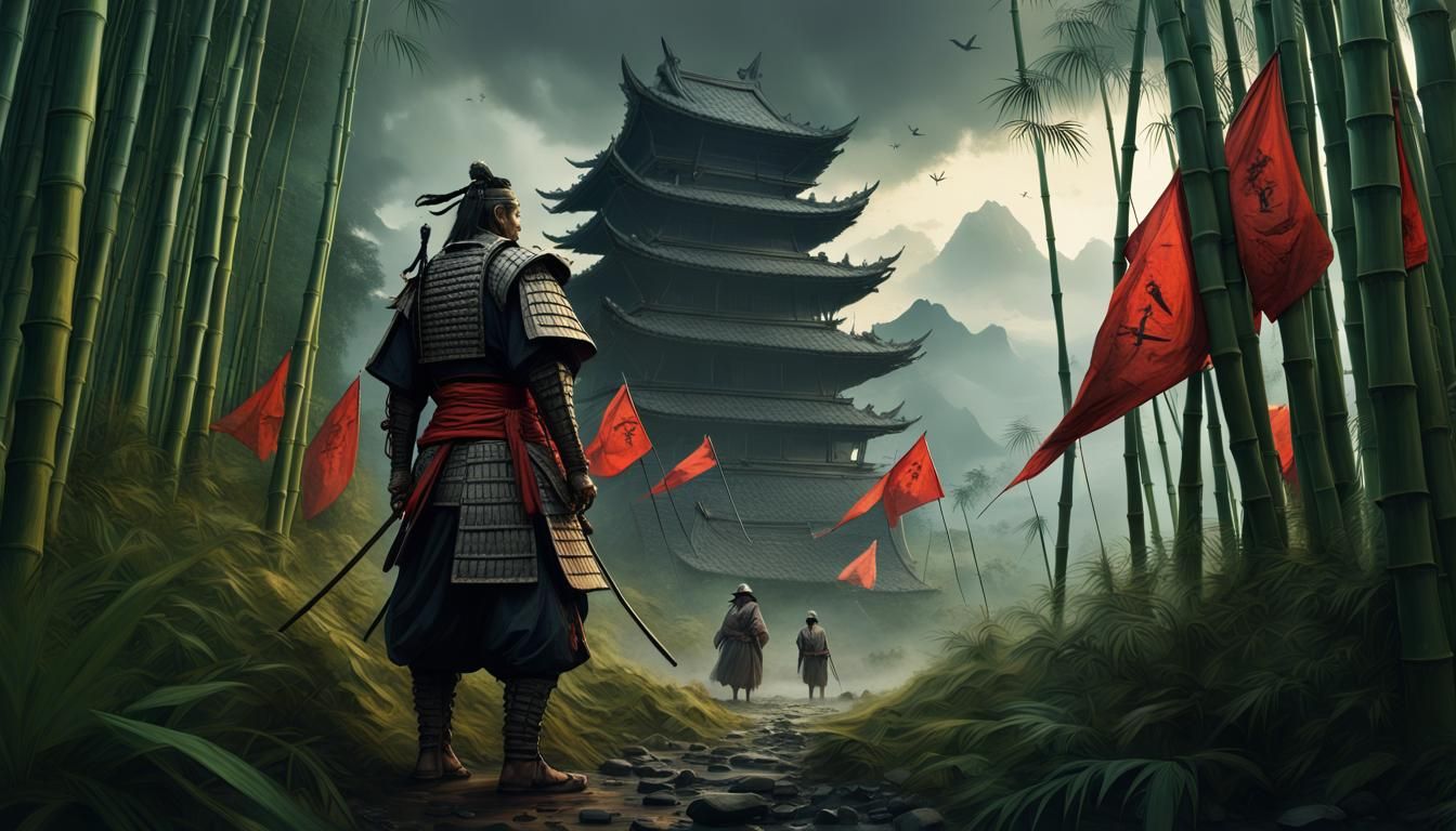 standing samurai guardian