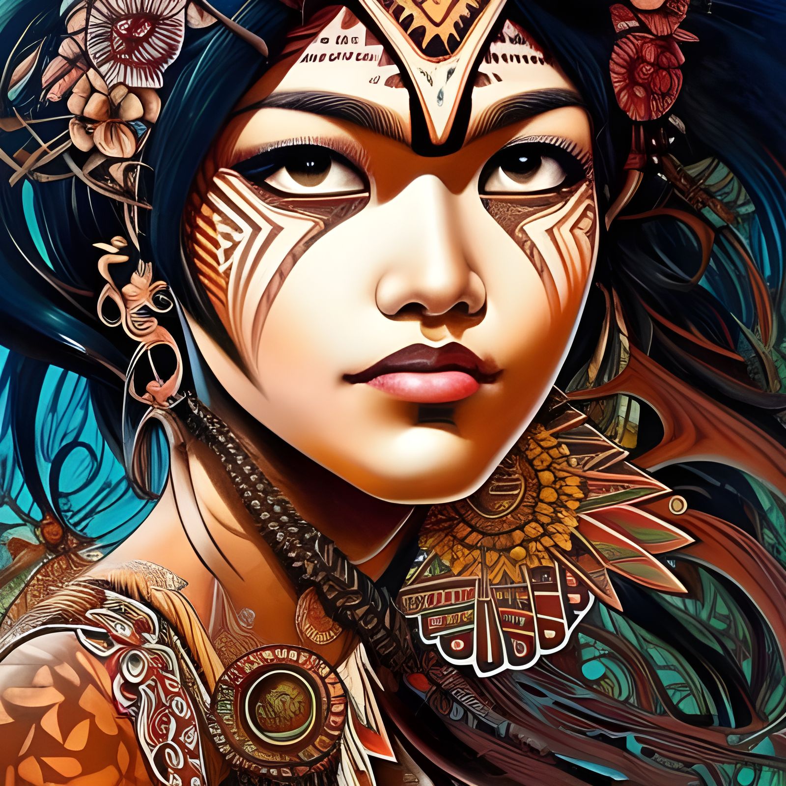 Polynesian girl 2 - AI Generated Artwork - NightCafe Creator