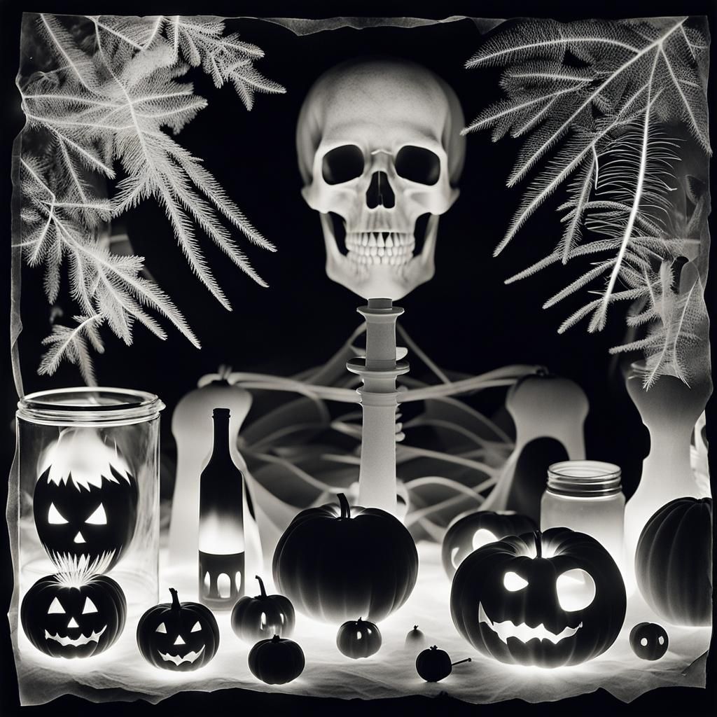 spooky photogram, a primitive photography technique that inv...