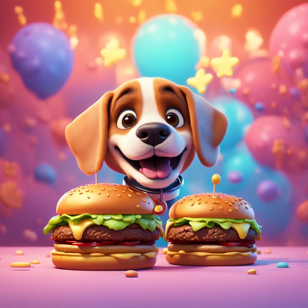 a dog that liks puppyburgers