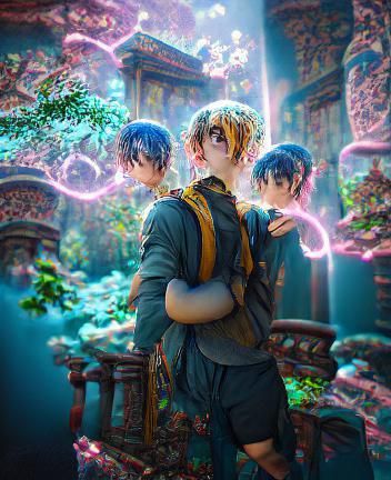 magical anime boys beautifully lit Ferdinand Knab