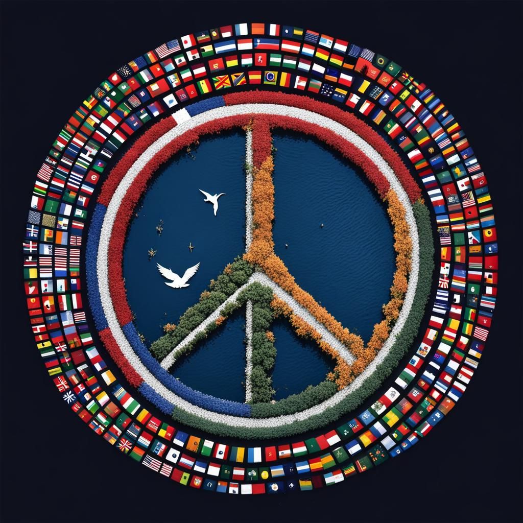 A symbol of peace made from every country's flag from Earth. : r 