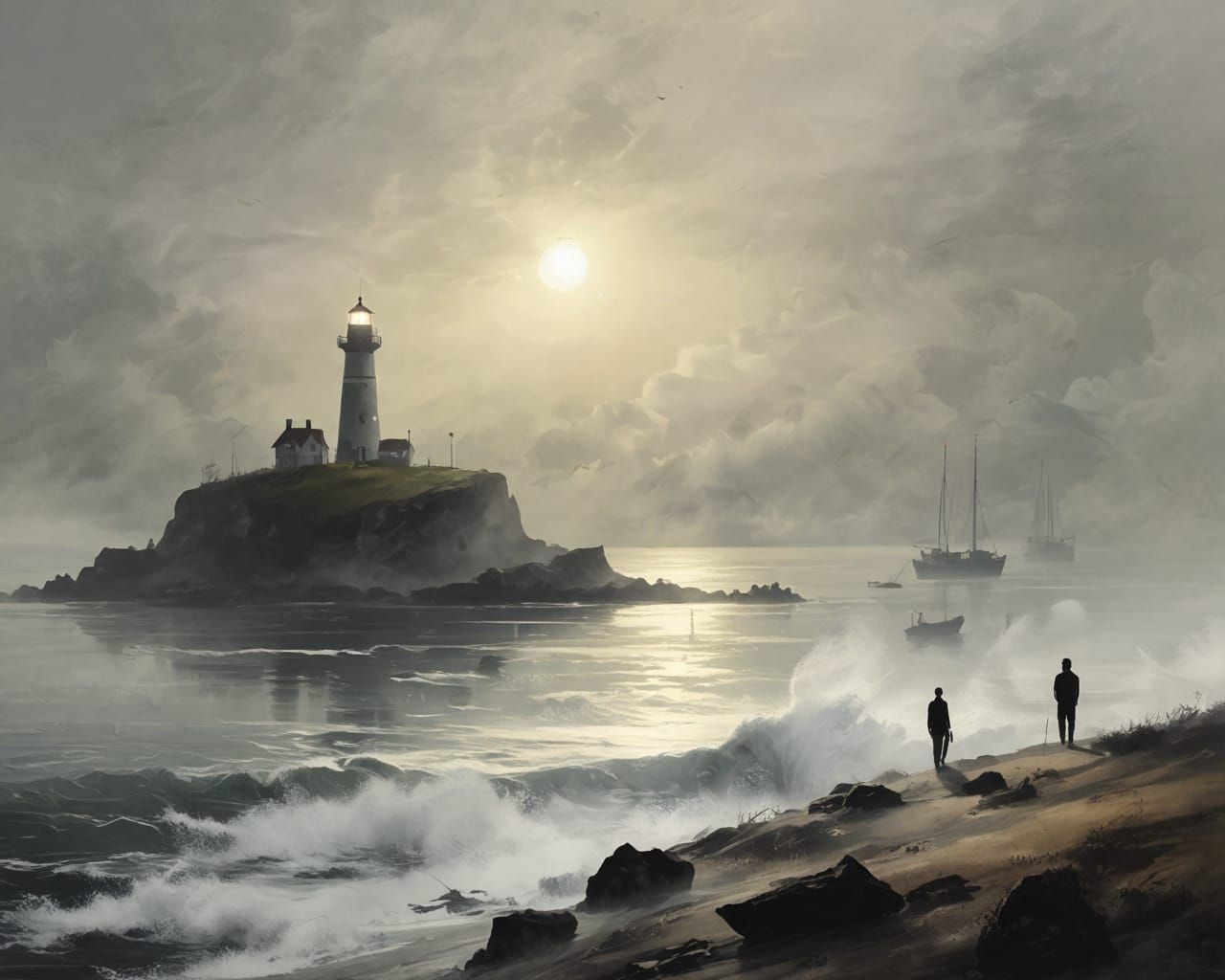 Lighthouse. Abstract scene.