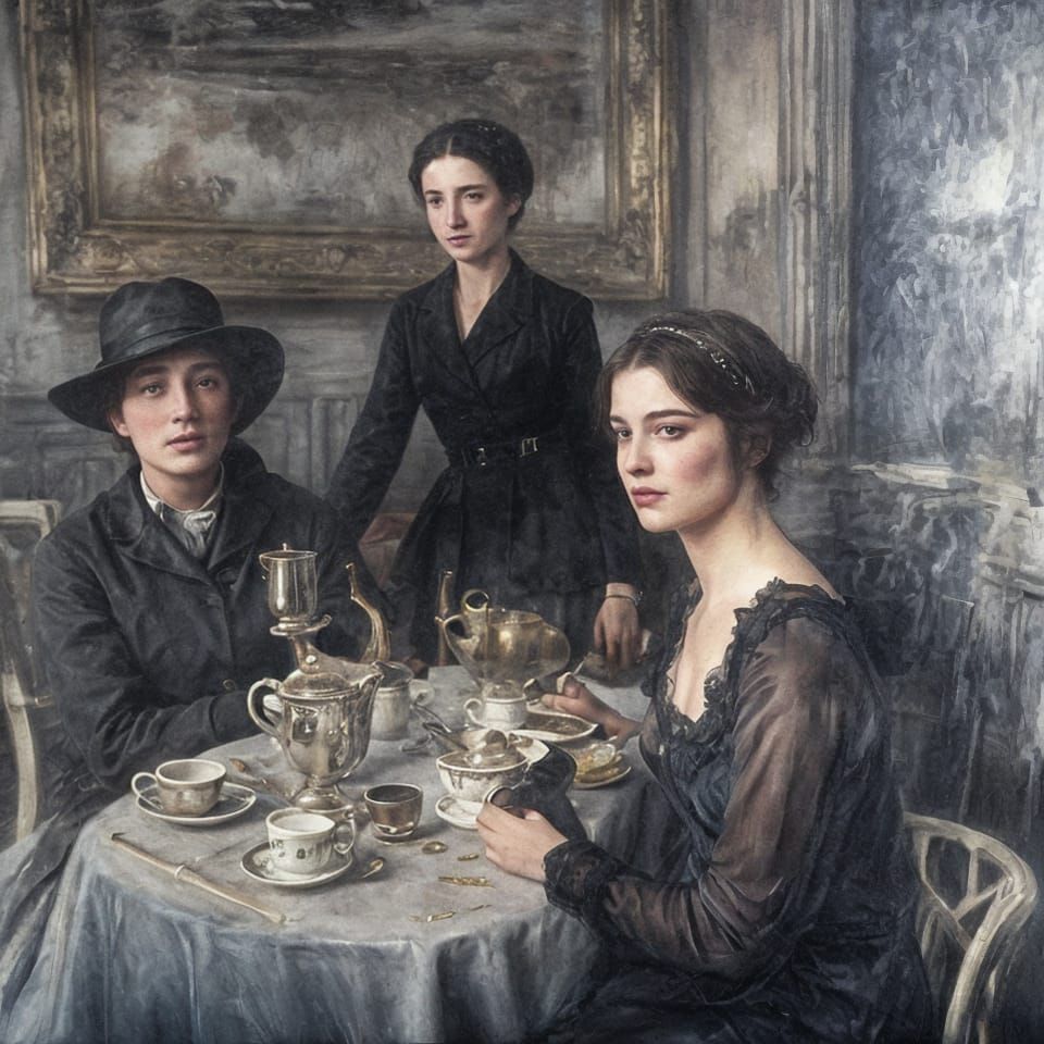 Beginning the Day with Her Portrait Painter +