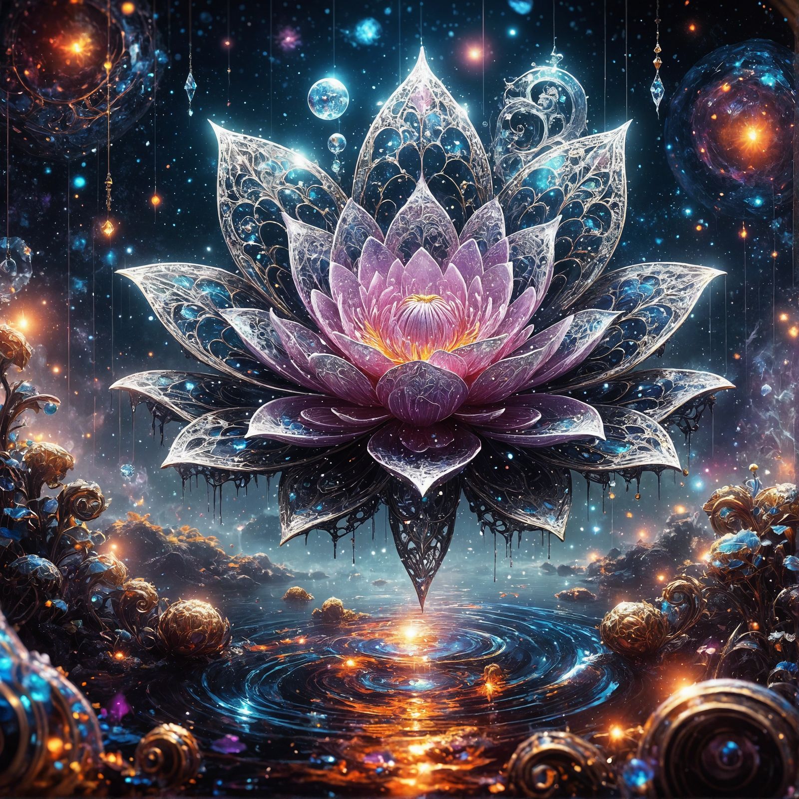 Blooming amidst the stars  by @Artificial Artistry