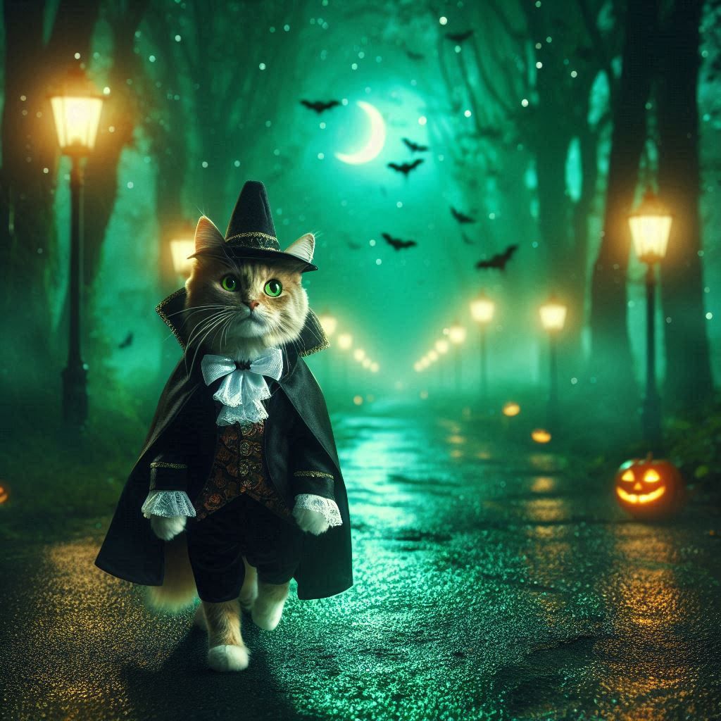 Chat habillé costume halloween