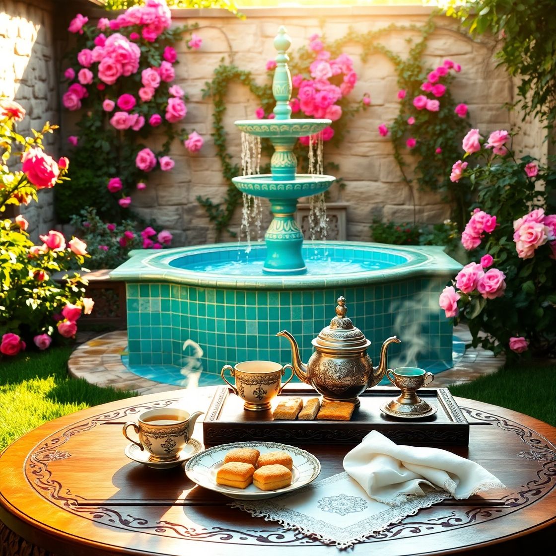 Dream Table by the fountain