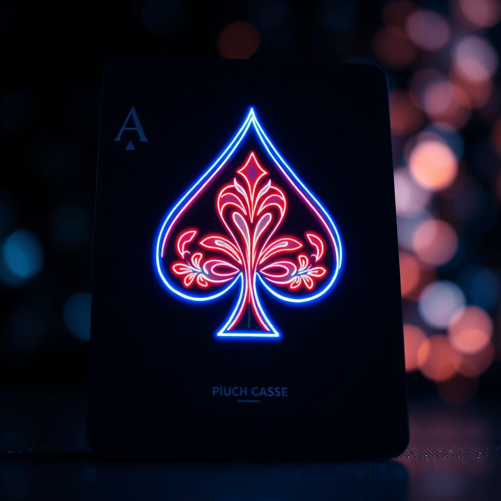 Neon Ace of Spades in Modern, Radiant Style