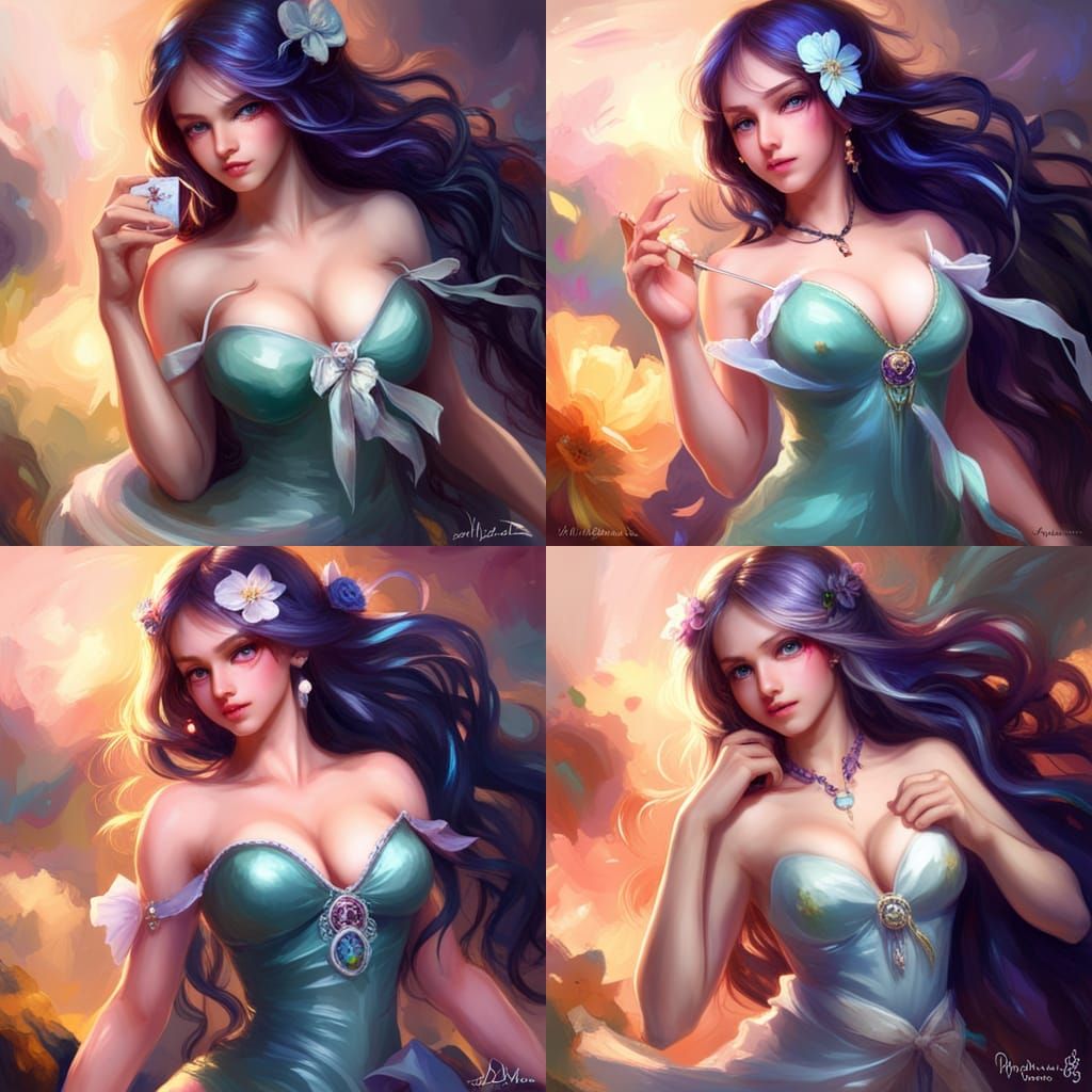 fish godess, scaled, young woman, beautiful bride, big bosom...