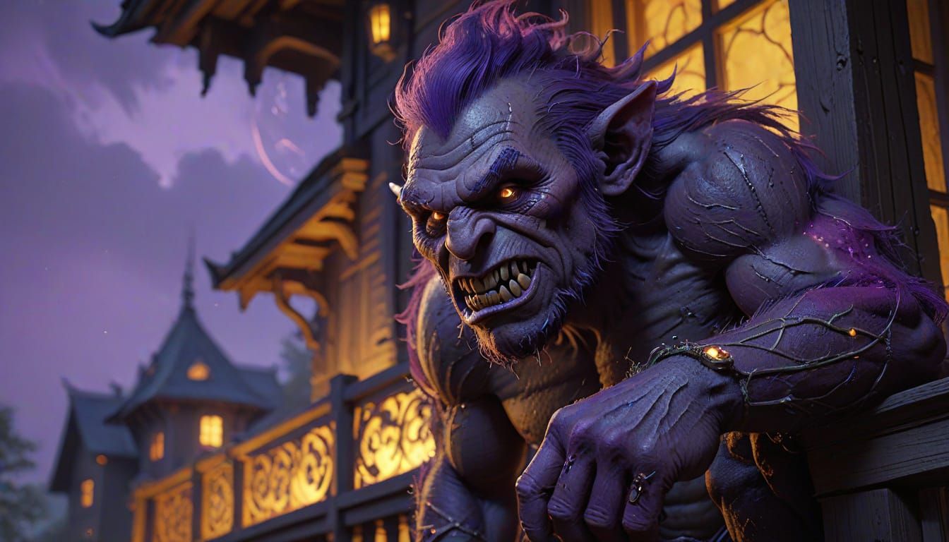 purple troll is angry.  by @Deviant Plot