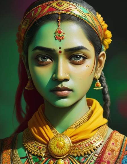 India culture Hyperrealistic, splash art, concept art, mid s...