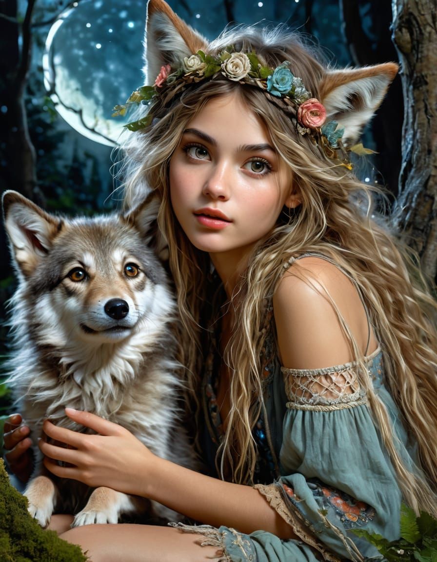 Wolf girl Gabi and Snooks