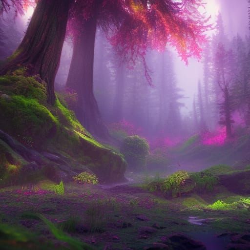 Vibrant Forest Dream #2 - AI Generated Artwork - NightCafe Creator