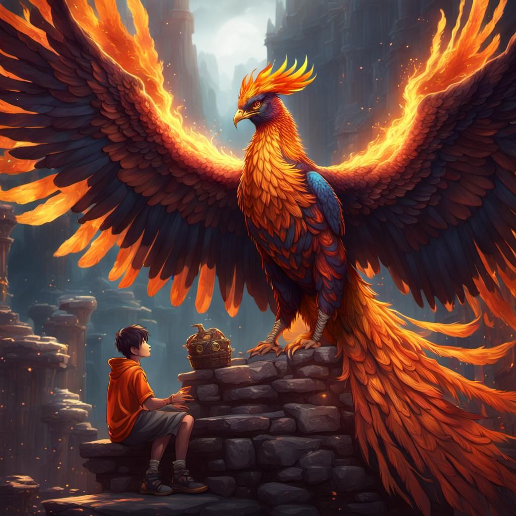 Bond Between Phoenix & a Boy  by @Ryota Muranaka
