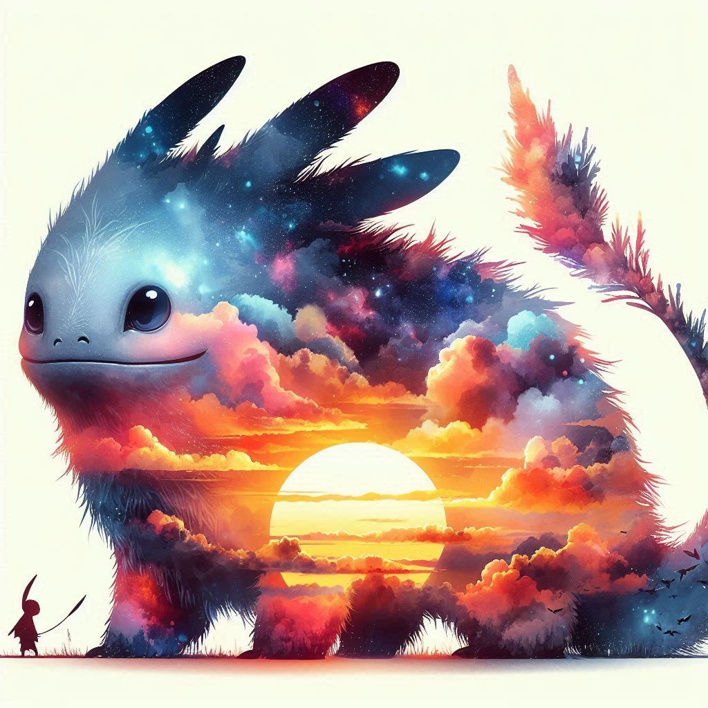 double exposure beautiful fantasy portrait landscape..